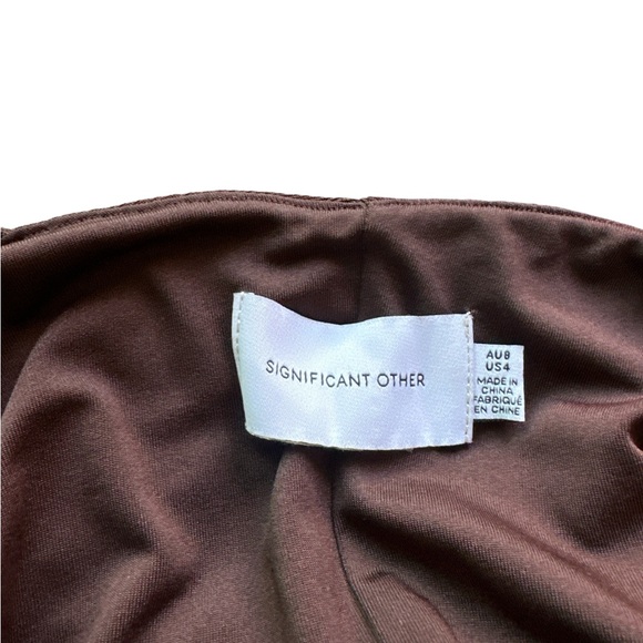 SIGNIFICANT OTHER Bella Midi Dress in Chocolate Brown, Size US 4 - Picture 5 of 7